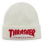 THRASHER Embroided Logo Beanie wht/red