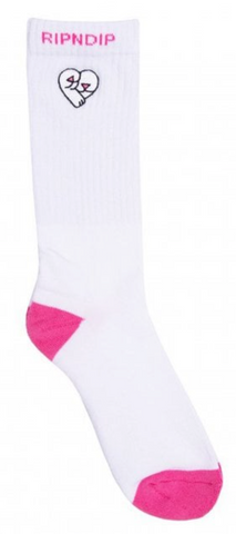 RIPNDIP - Love Nerm Mid Socks (White / Pink)